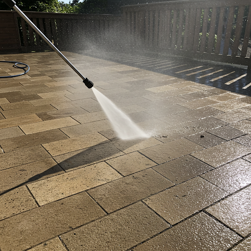 Terrace cleaning illustration